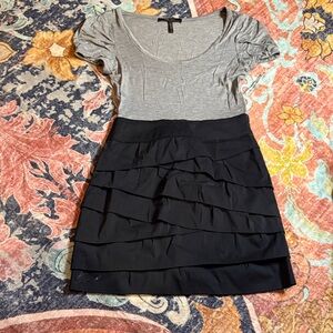 H&M Black and Gray Ruffle Mini Skirt